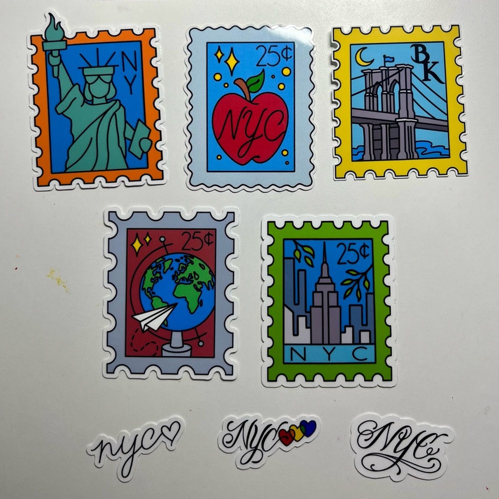 NYC Travel Stamps Sticker Set